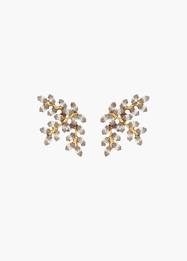 jennifer behr Viniette Earrings Crystal Antique Gold