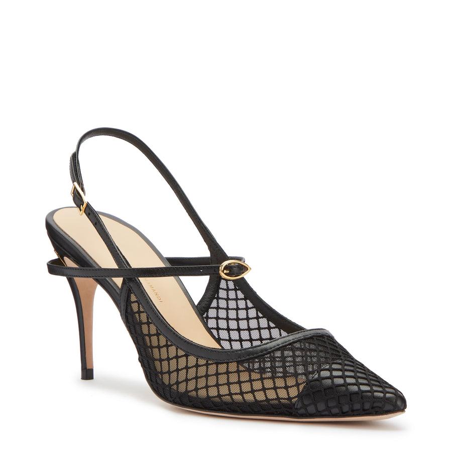Jennifer Chamandi EDOARDO 85 Black Nappa Macro Mesh