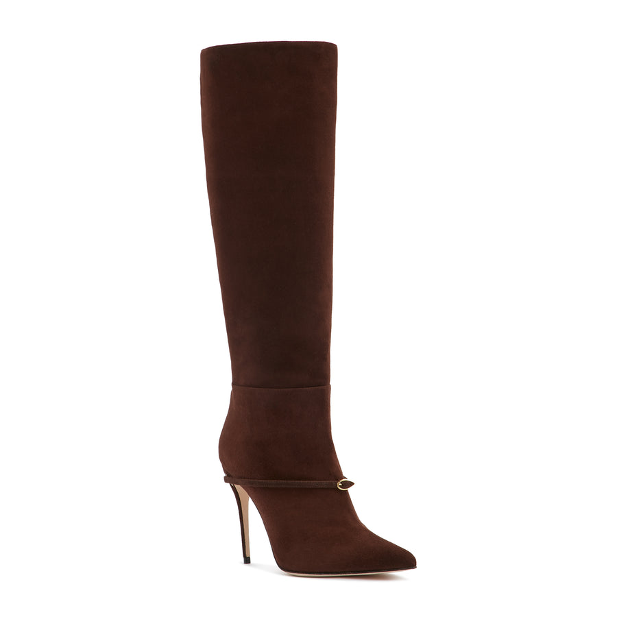 Jennifer Chamandi CECE 105 Chocolate Brown Suede