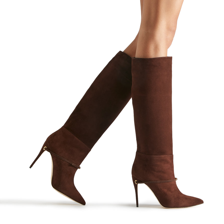 Jennifer Chamandi CECE 105 Chocolate Brown Suede