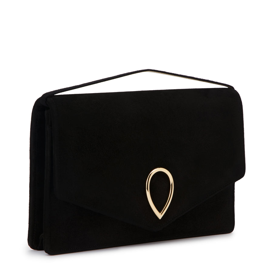 Jennifer Chamandi LE 8 GOLD BUCKLE Black Suede