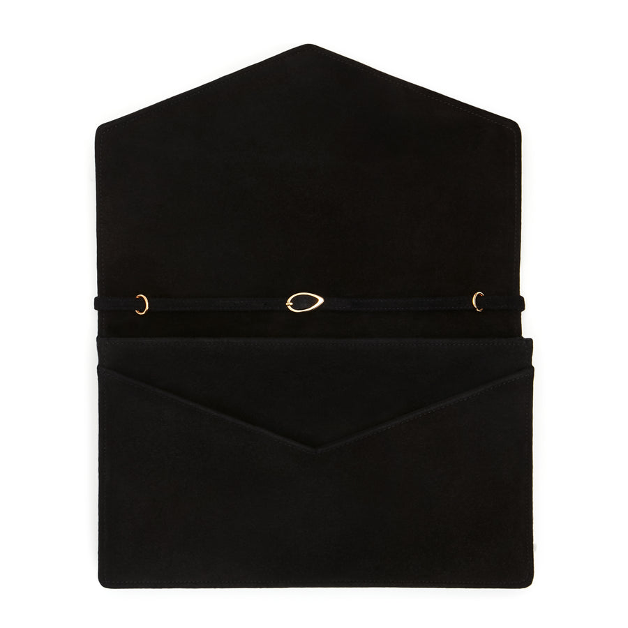 Jennifer Chamandi LE 8 GOLD BUCKLE Black Suede