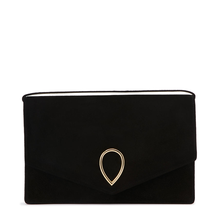 jennifer chamandi LE 8 GOLD BUCKLE Black Suede