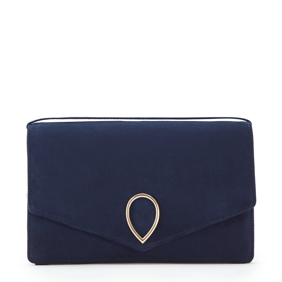 jennifer chamandi LE 8 GOLD BUCKLE Navy Suede