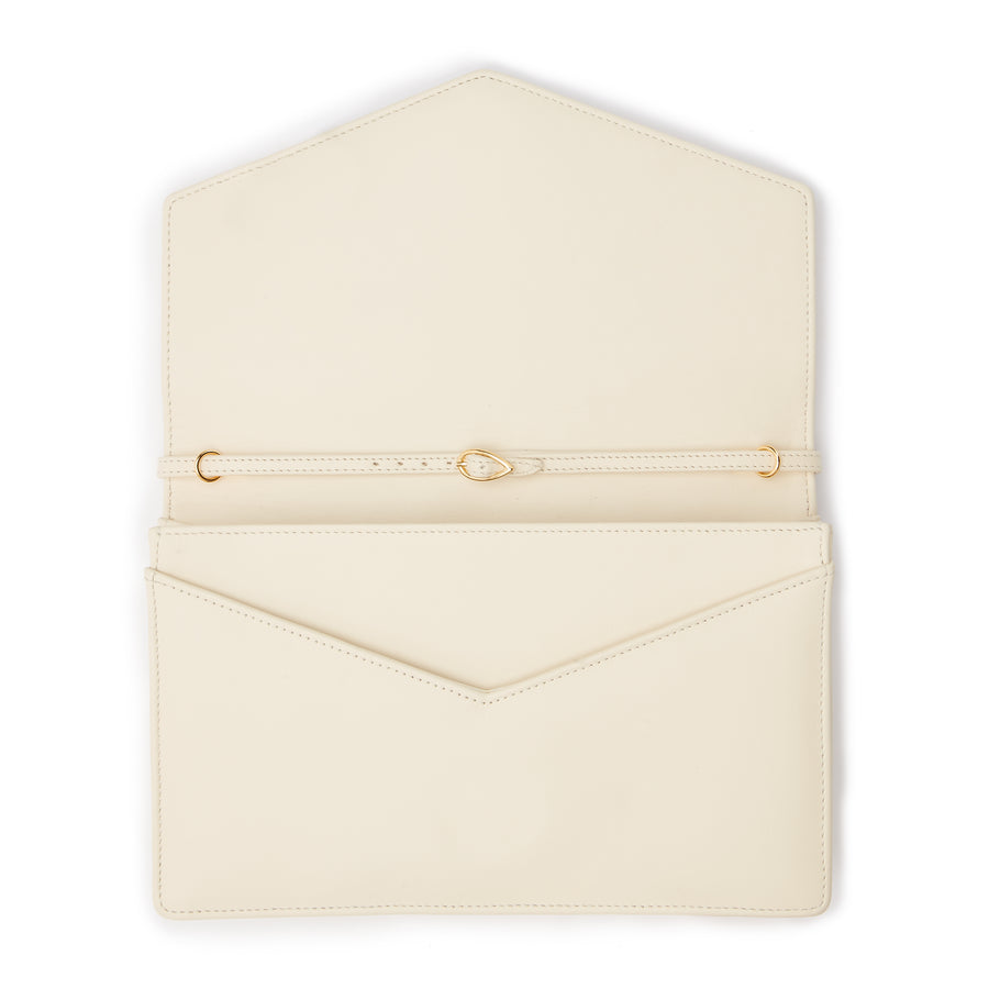 Jennifer Chamandi LE 8 PEARL BUCKLE Ivory Nappa