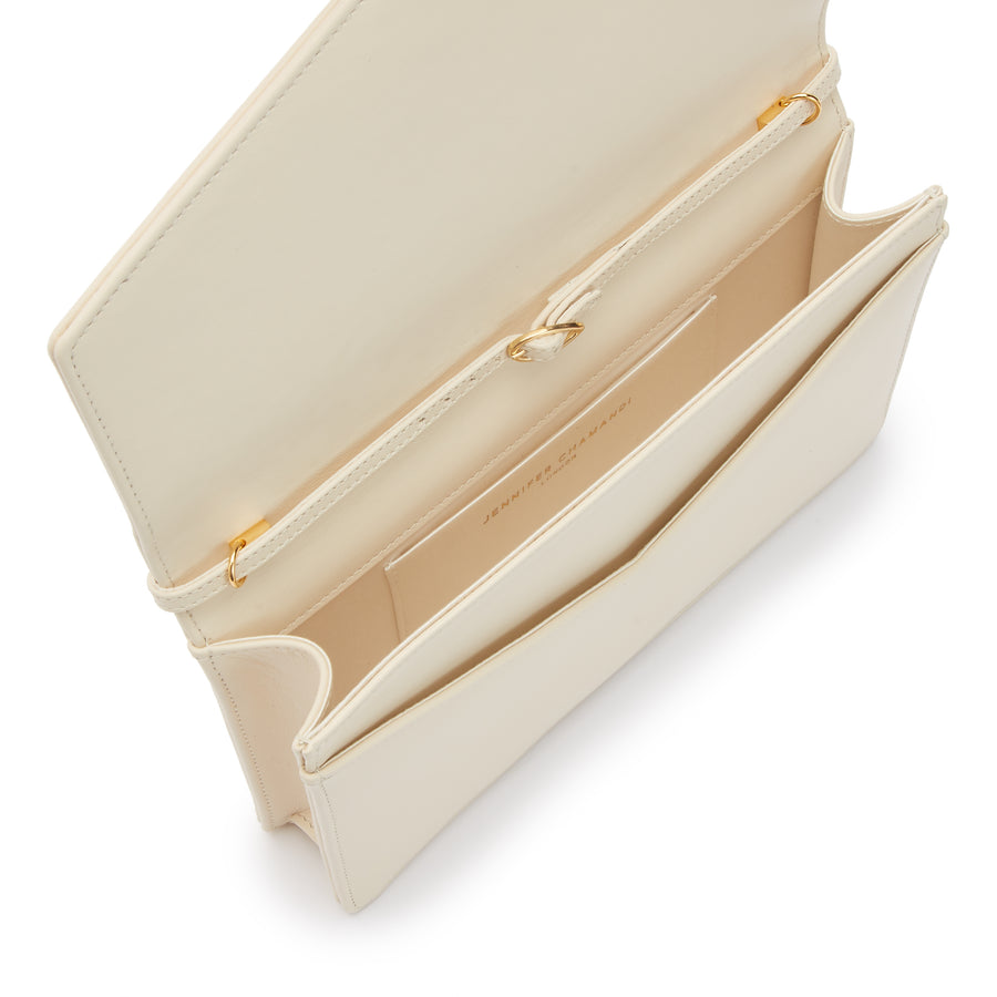 Jennifer Chamandi LE 8 PEARL BUCKLE Ivory Nappa