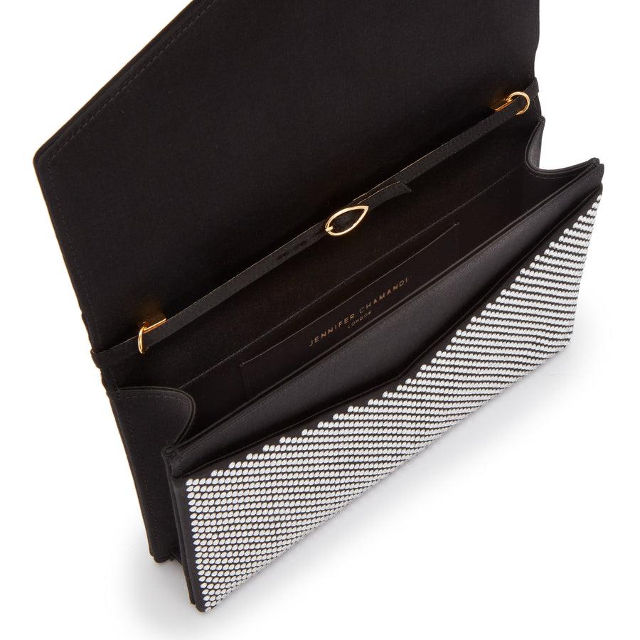 Jennifer Chamandi LE 8 STRASS Black Satin