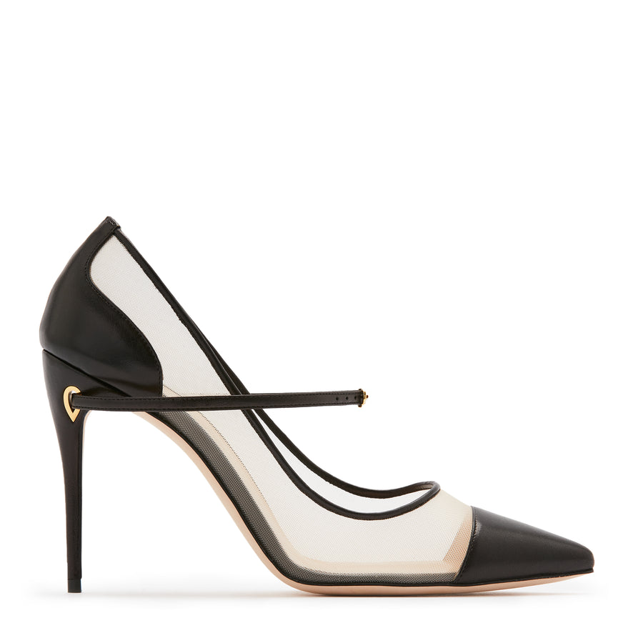 jennifer chamandi LORENZO 105 Black Nappa Mesh