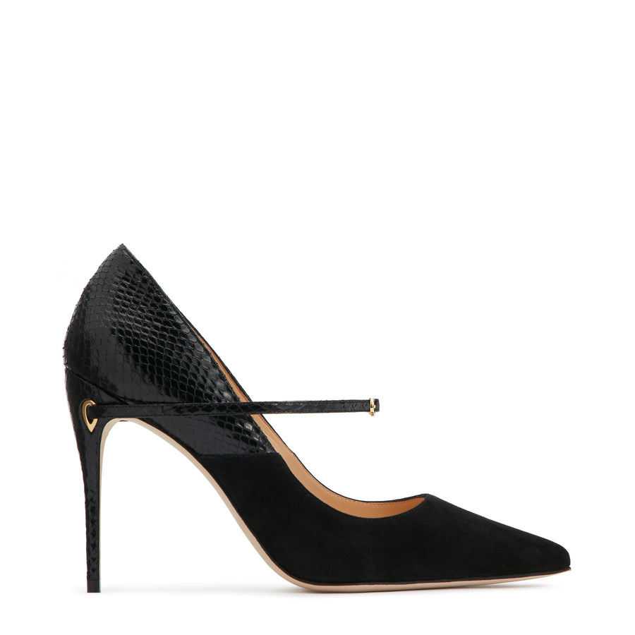 jennifer chamandi LORENZO 105 Black Suede Elaphe