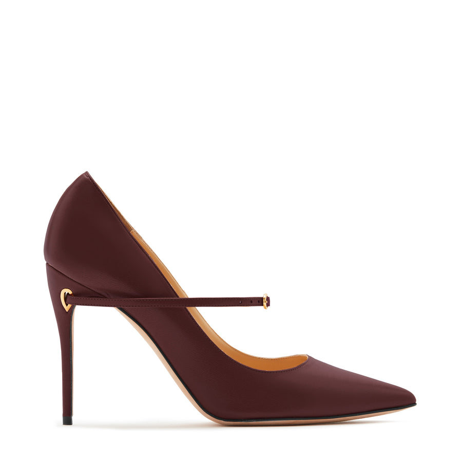 jennifer chamandi LORENZO 105 Burgundy Nappa