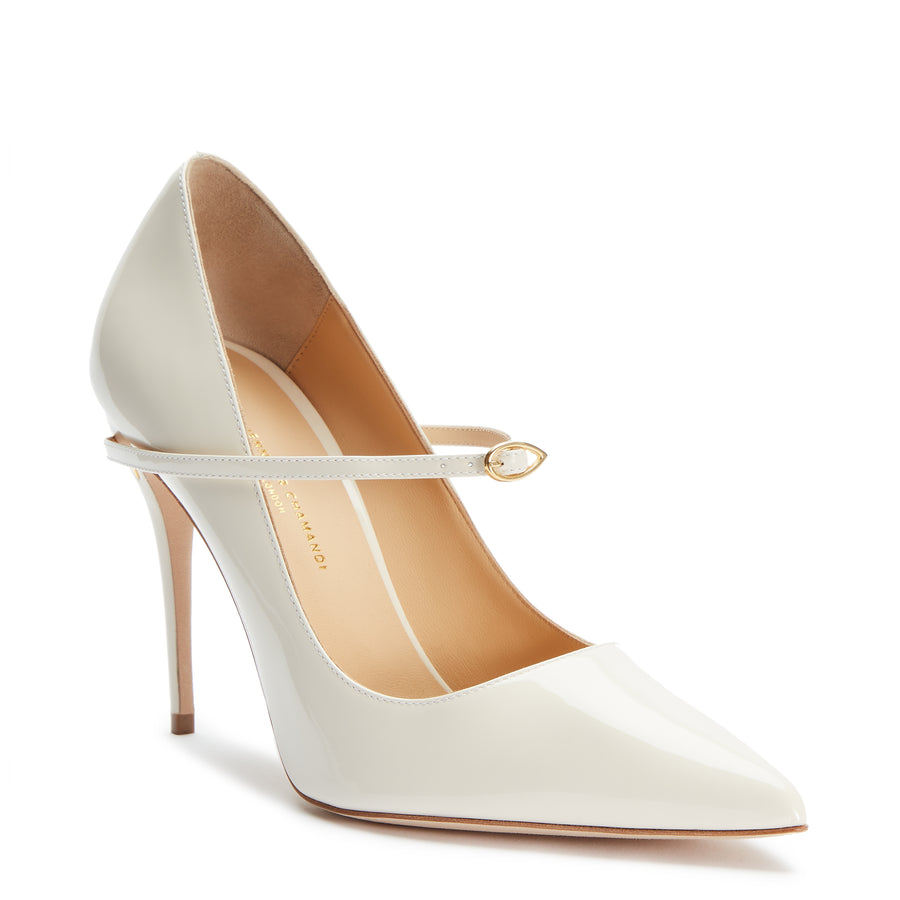 Jennifer Chamandi LORENZO 105 Chalk White Patent