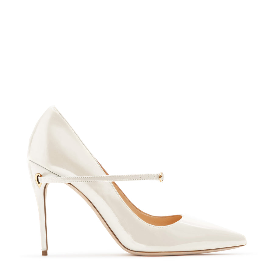 jennifer chamandi LORENZO 105 Chalk White Patent