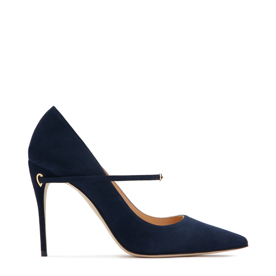 jennifer chamandi LORENZO 105 Navy Suede