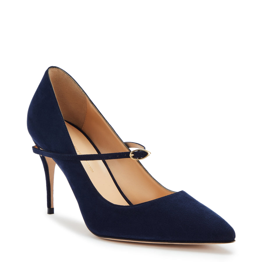 Jennifer Chamandi LORENZO 85 Navy Suede