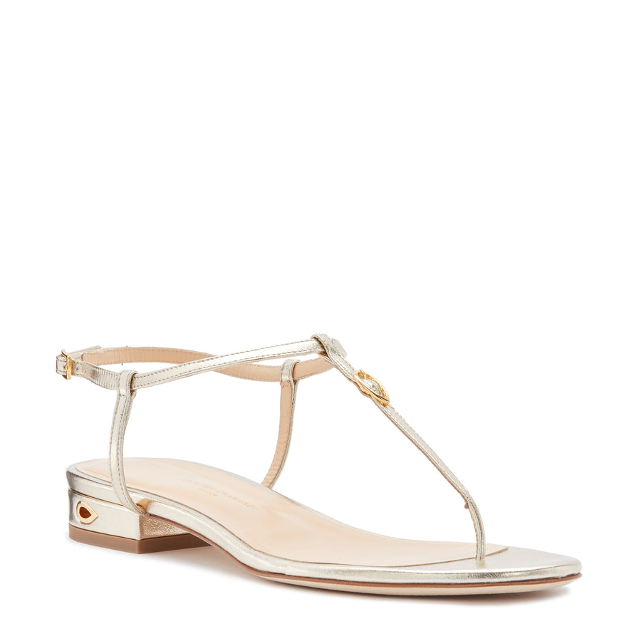 Jennifer Chamandi PIETRO FLAT Gold Nappa