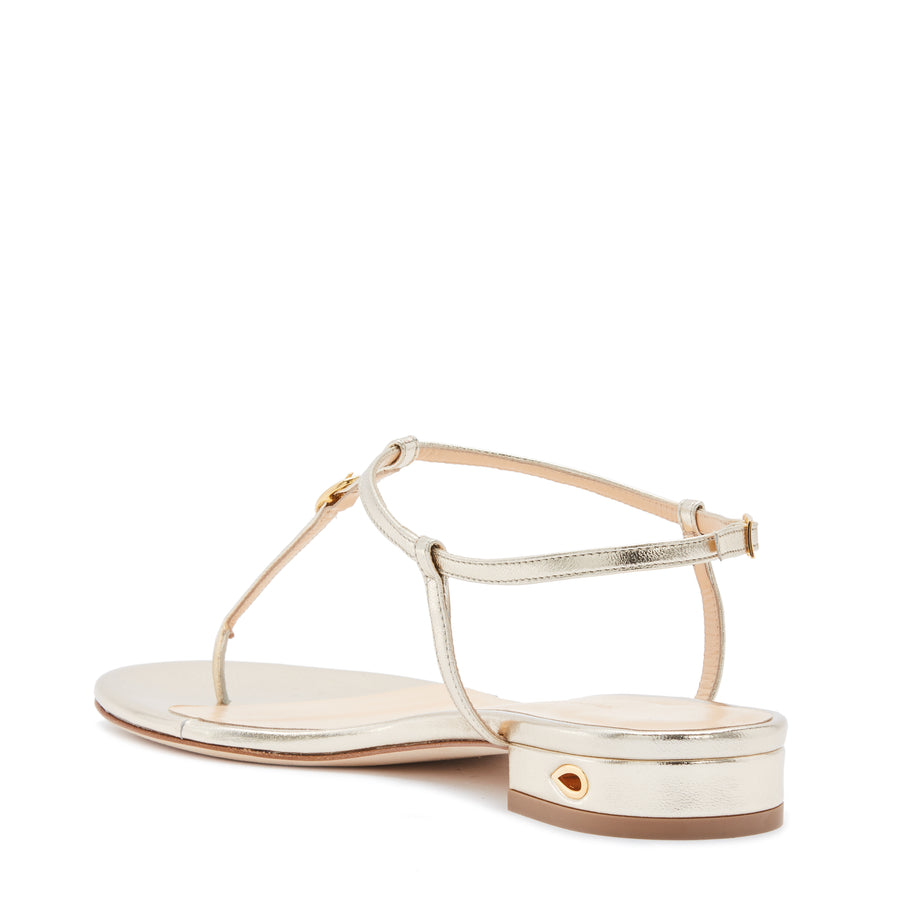 Jennifer Chamandi PIETRO FLAT Gold Nappa