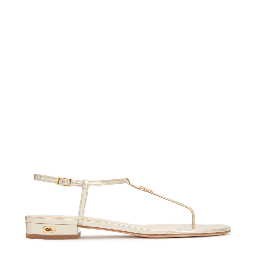 jennifer chamandi PIETRO FLAT Gold Nappa