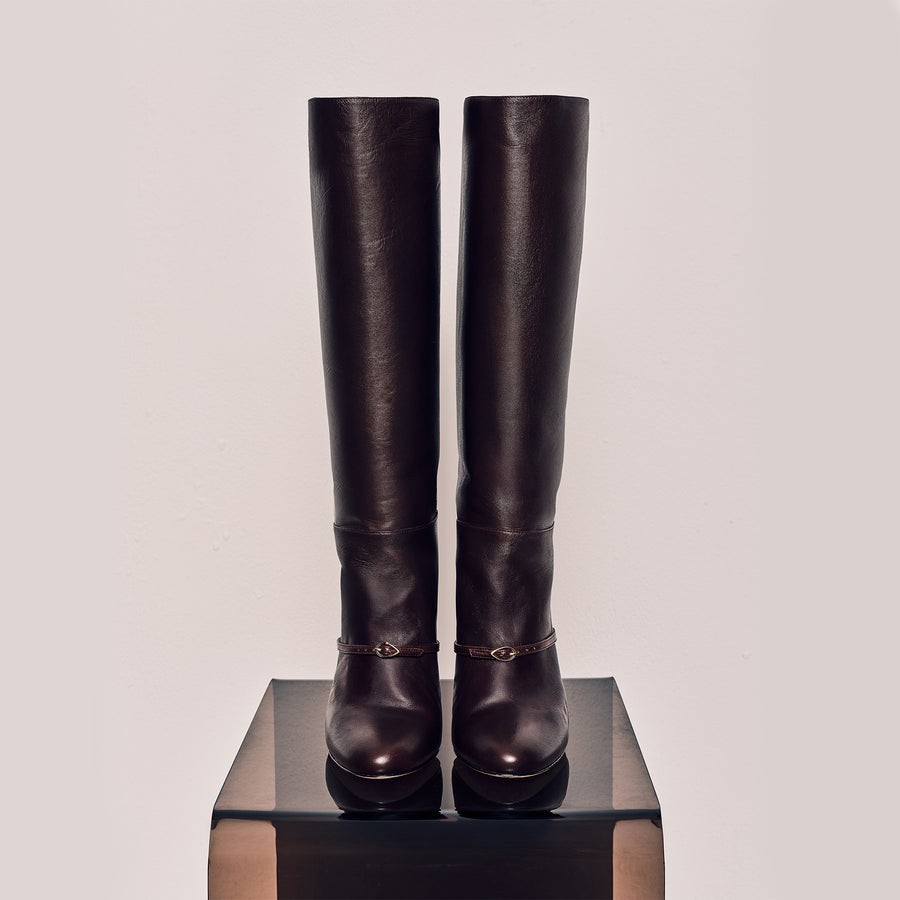 Jennifer Chamandi SAMUELE 85 Burgundy Nappa