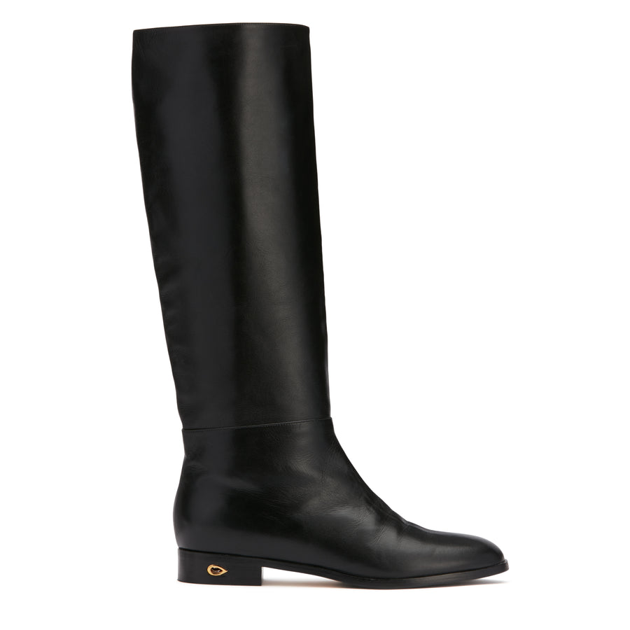 Jennifer Chamandi THIERRY FLAT BOOT Black Nappa