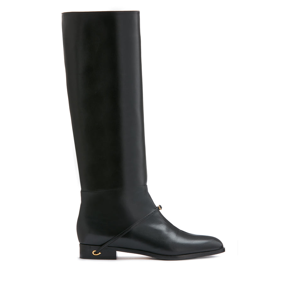 jennifer chamandi THIERRY FLAT BOOT Black Nappa