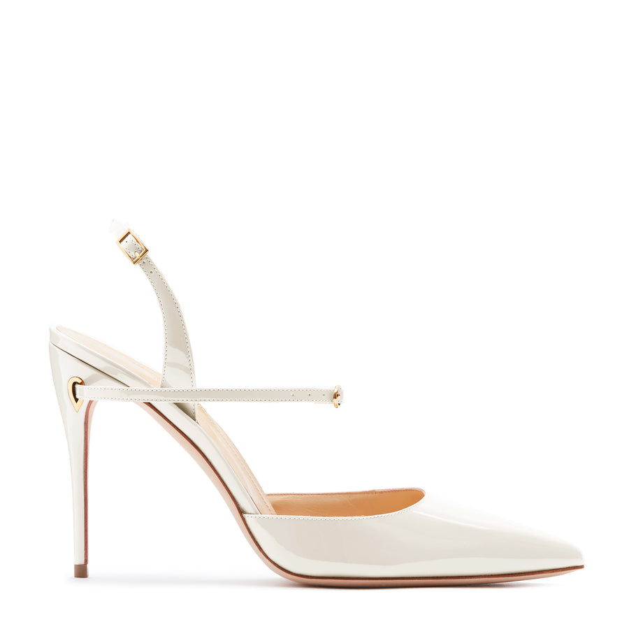 jennifer chamandi VITTORIO 105 Chalk White Patent