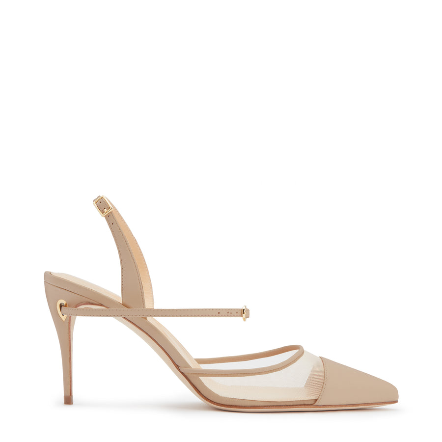 jennifer chamandi VITTORIO 85 Sand Nappa Mesh