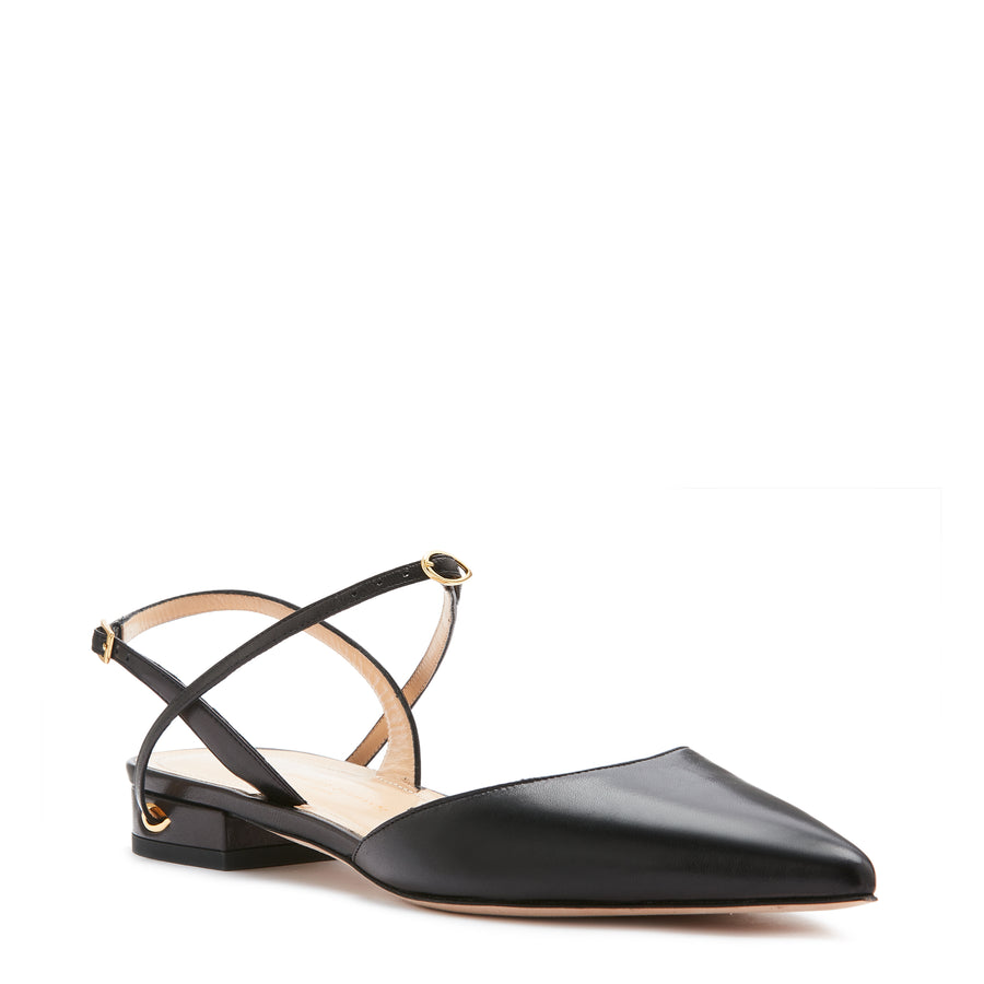 Jennifer Chamandi VITTORIO FLAT Black Nappa