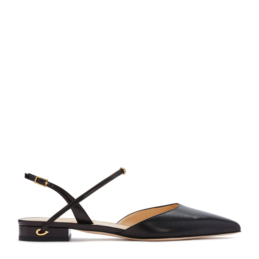 jennifer chamandi VITTORIO FLAT Black Nappa