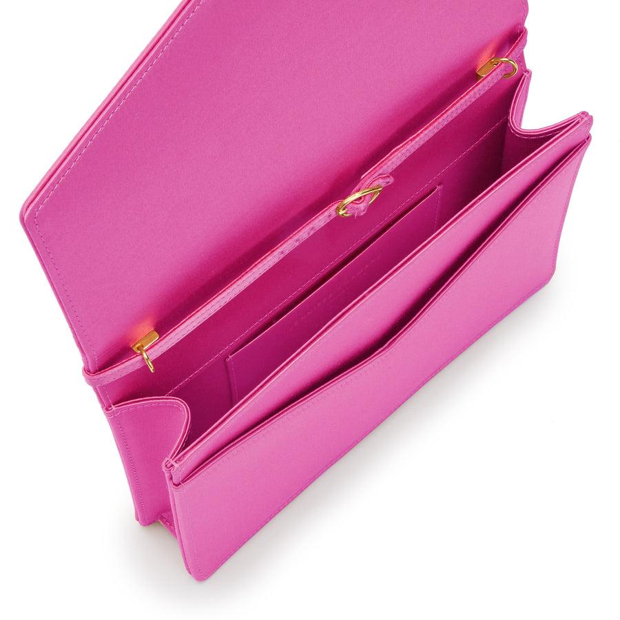 Jennifer Chamandi LE 8 CRYSTAL BUCKLE Candy Pink Satin