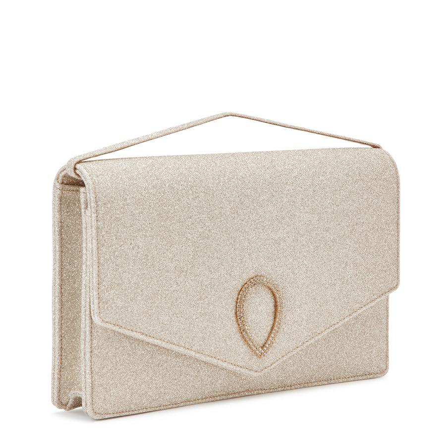 Jennifer Chamandi LE 8 CRYSTAL BUCKLE Light Gold Glitter