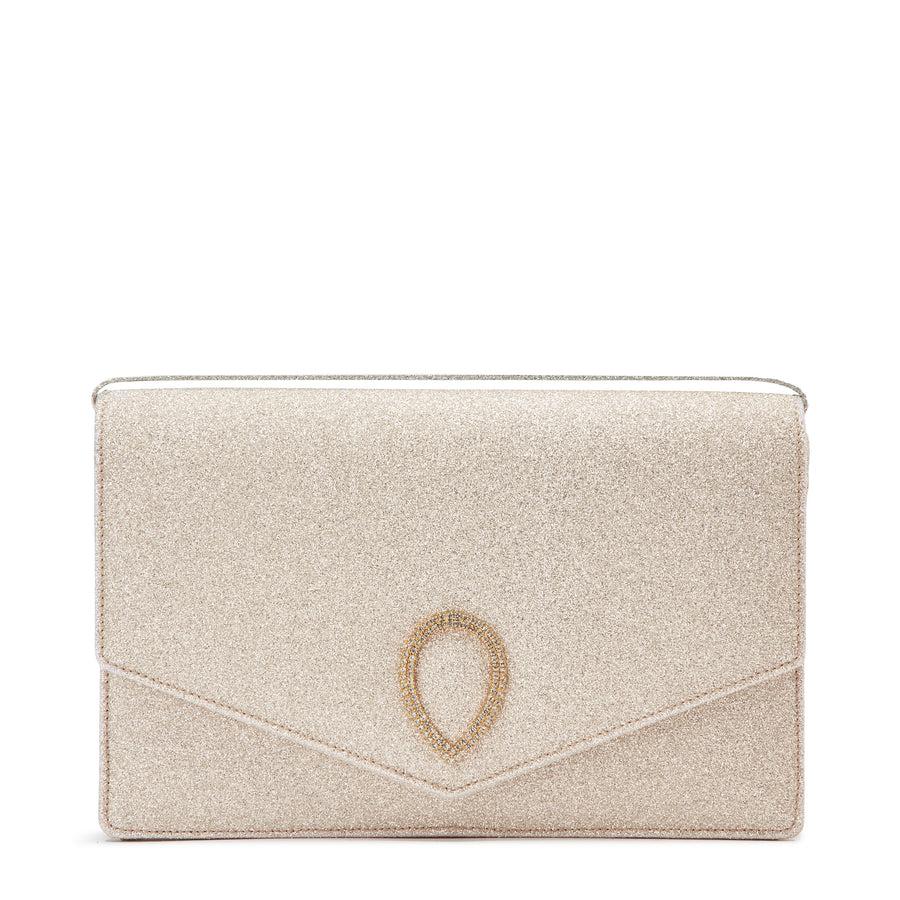 jennifer chamandi LE 8 CRYSTAL BUCKLE Light Gold Glitter