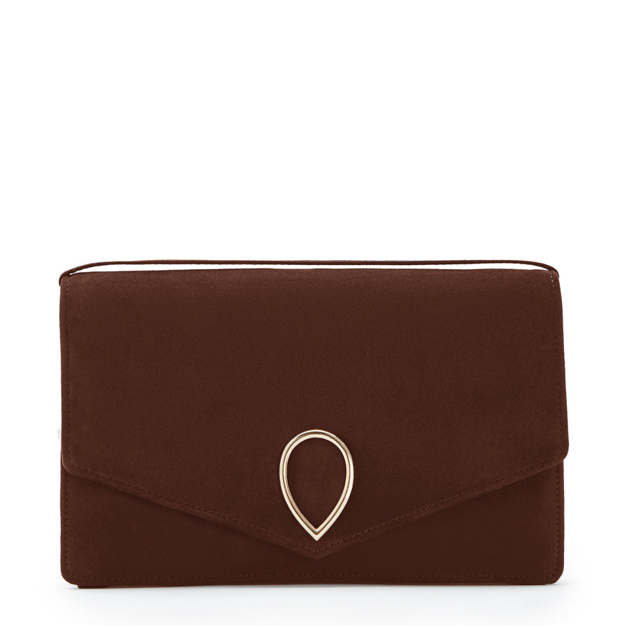 jennifer chamandi LE 8 GOLD BUCKLE Chocolate Brown Suede