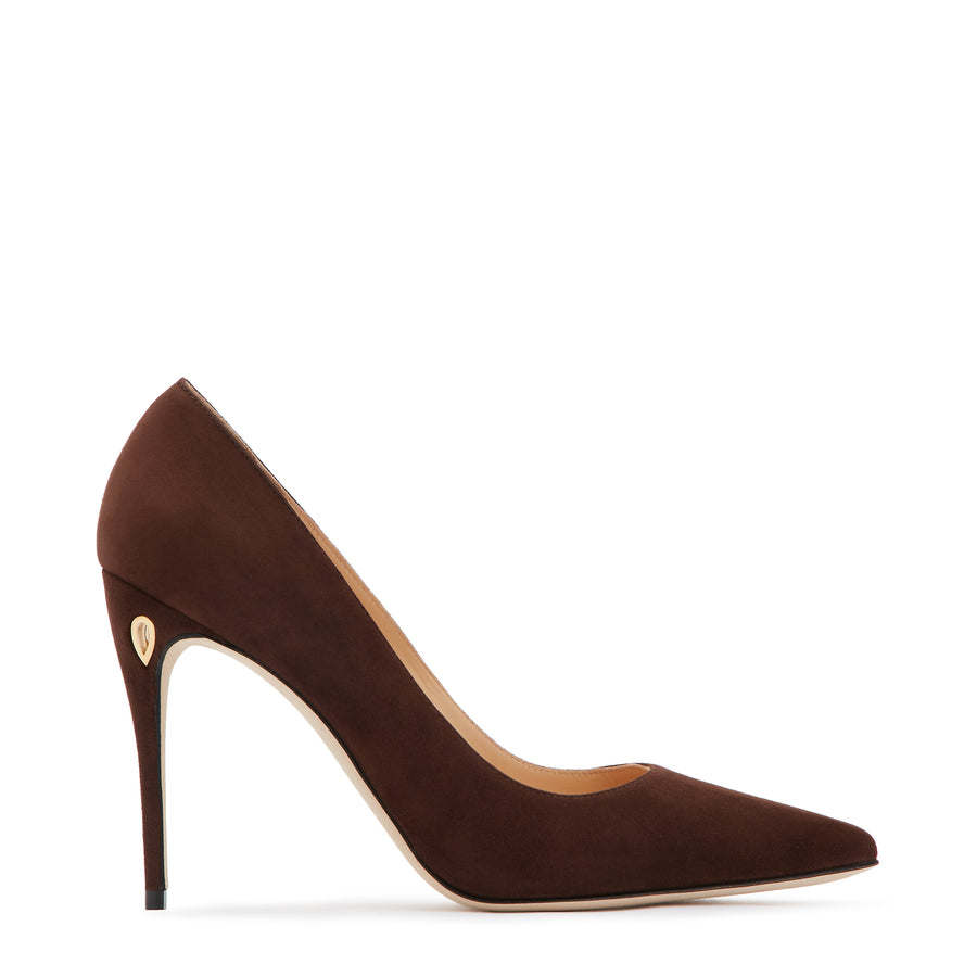 Jennifer Chamandi LORENZO 105 Chocolate Brown Suede
