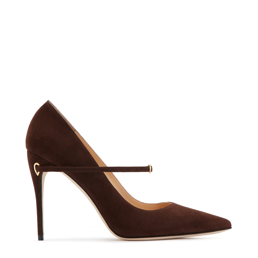 jennifer chamandi LORENZO 105 Chocolate Brown Suede