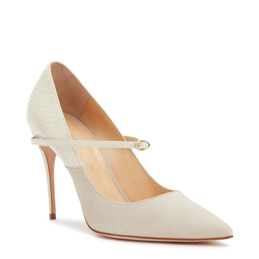 Jennifer Chamandi LORENZO 105 Light Beige Suede Elaphe