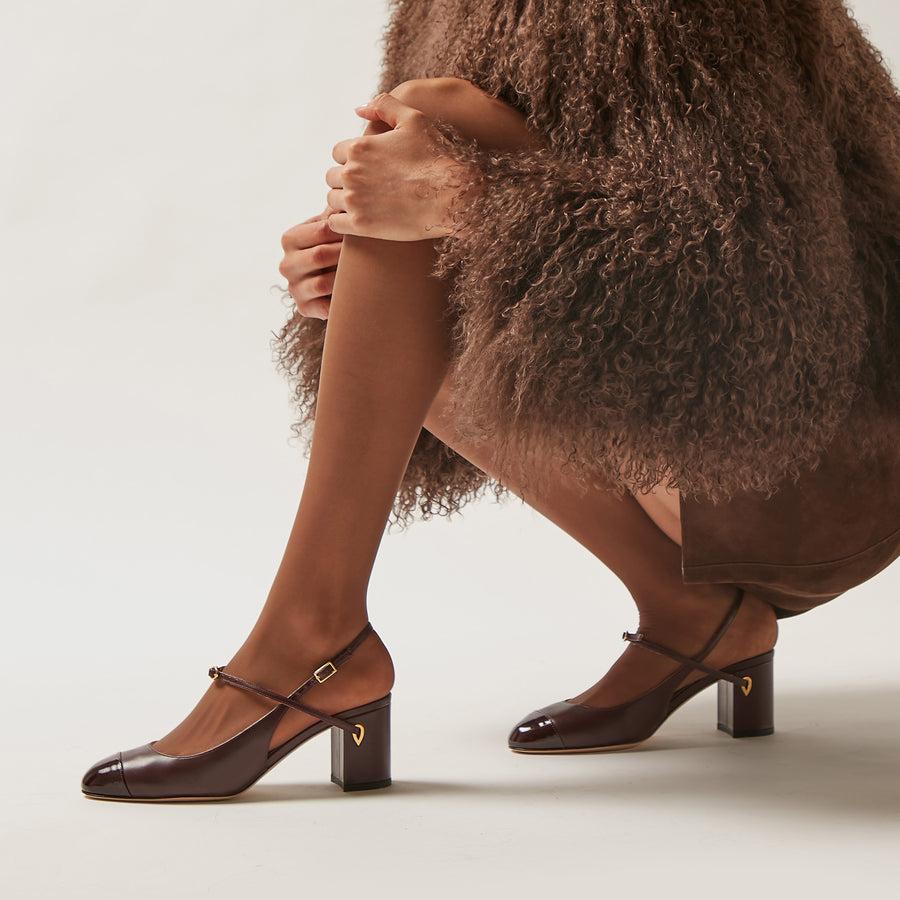 Jennifer Chamandi MATTIA 65 Burgundy Nappa Burgundy Patent Toe Cap