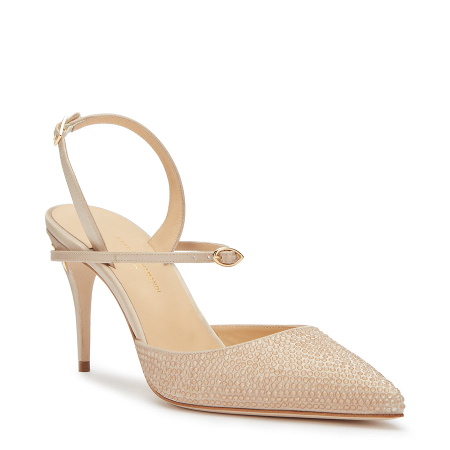 Jennifer Chamandi VITTORIO 85 Champagne Satin Crystals