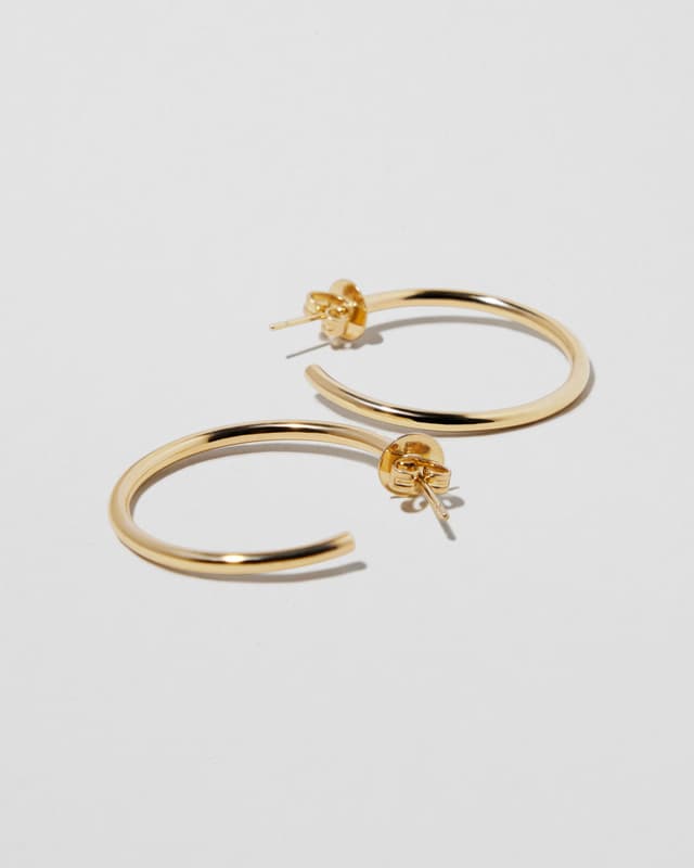 Jennifer Fisher 1" Fine Thread Hoops 14K Yellow Gold