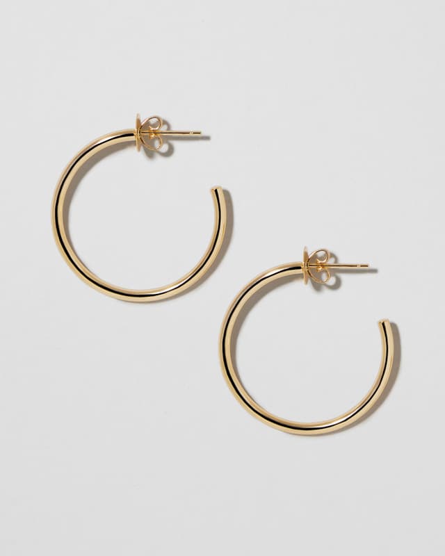 jennifer fisher 1" Fine Thread Hoops 14K Yellow Gold