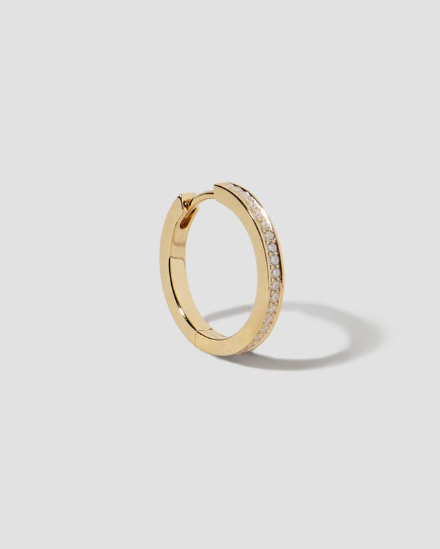 jennifer fisher 18k Huggie with Pavé Diamonds 18K Yellow Gold