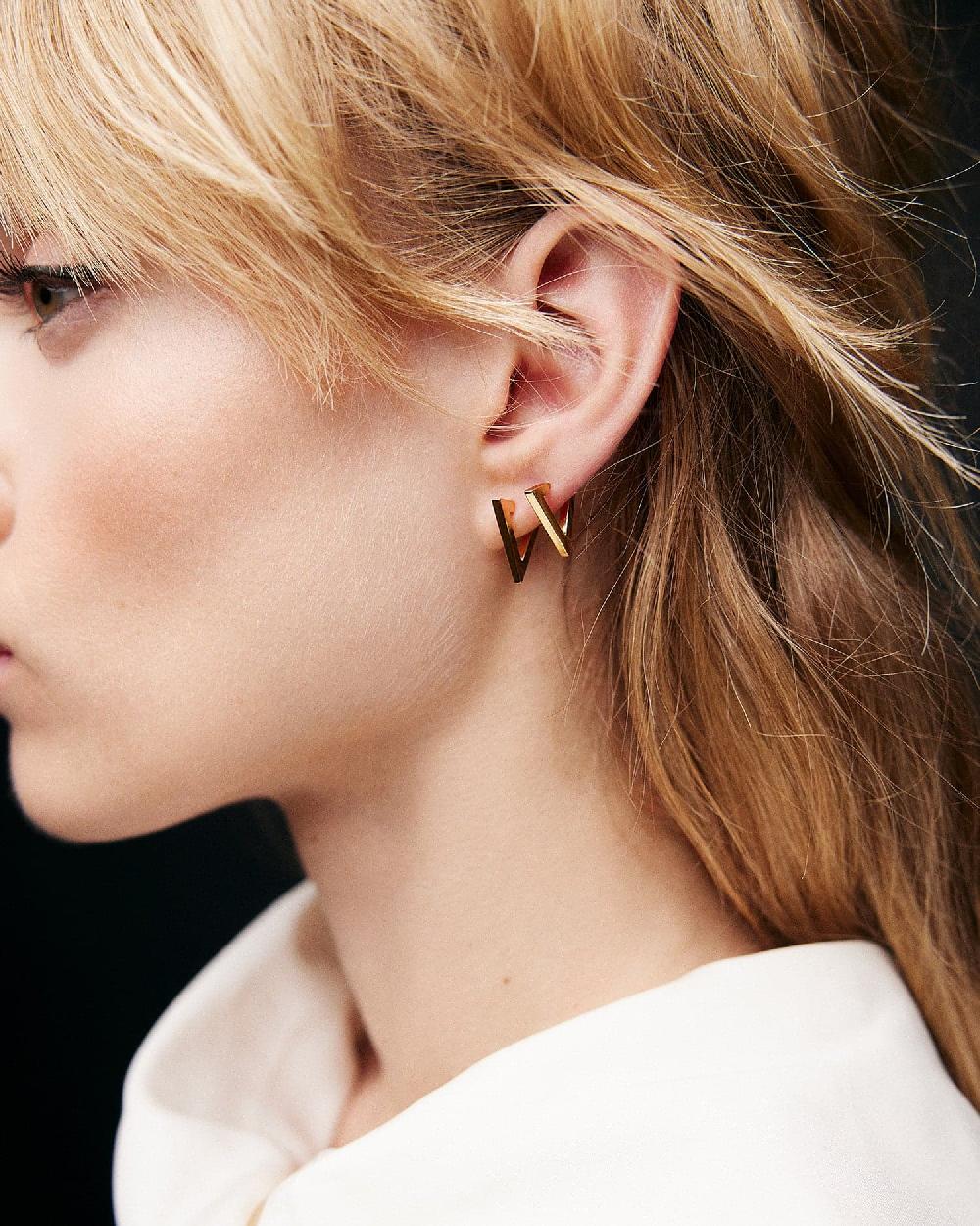 jennifer fisher 18k Triangle Huggie 18K Yellow Gold