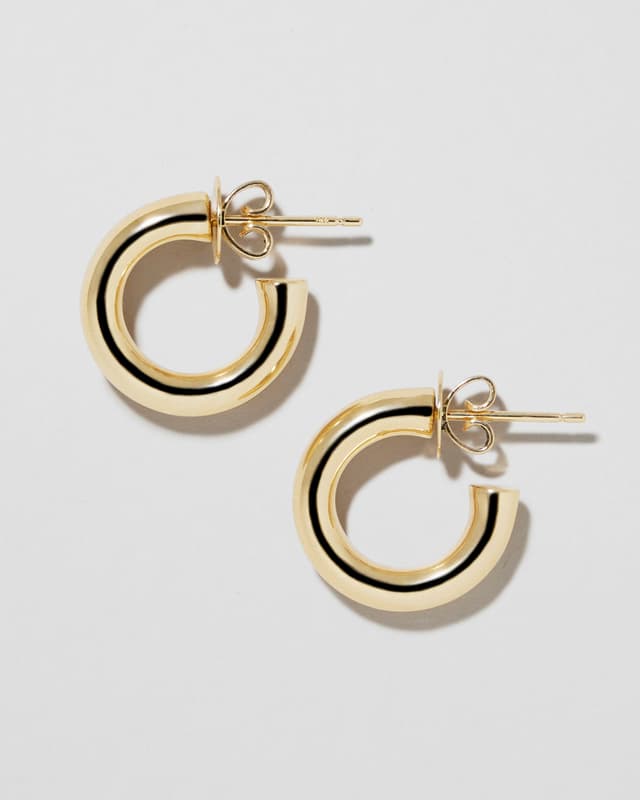 Jennifer Fisher Fine Micro Lilly Huggies 14K Yellow Gold