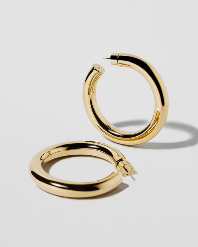 jennifer fisher 1.5" Jamma Baby Hoops Yellow Gold