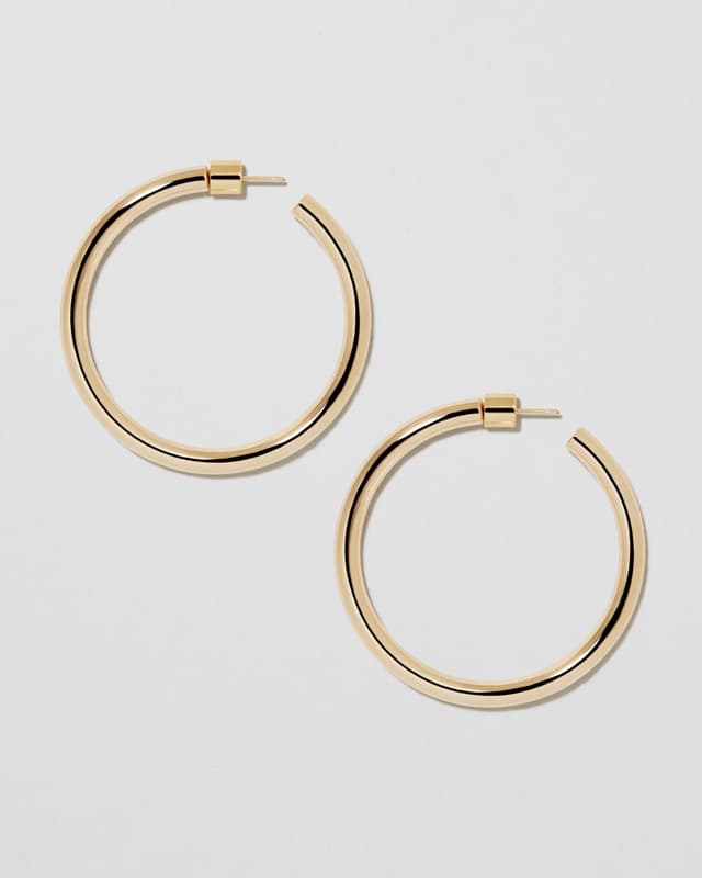Jennifer Fisher 1.5" Lilly Baby Hoops Yellow Gold
