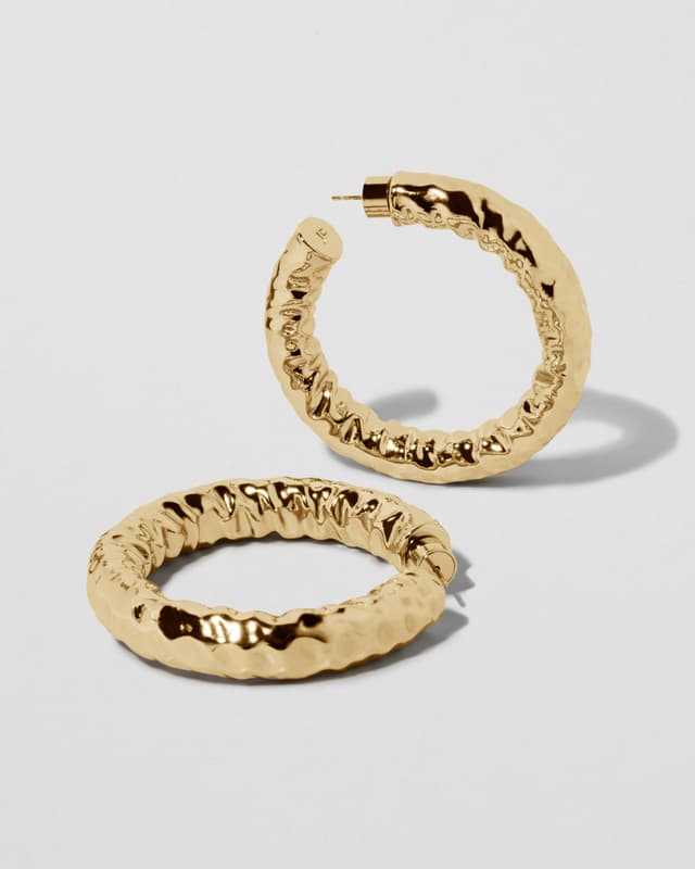 Jennifer Fisher 1.5" Maeve Baby Hoops Yellow Gold