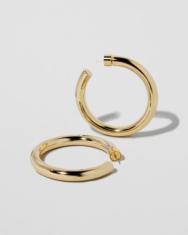 Jennifer Fisher 1.5" Samira Baby Hoops Yellow Gold