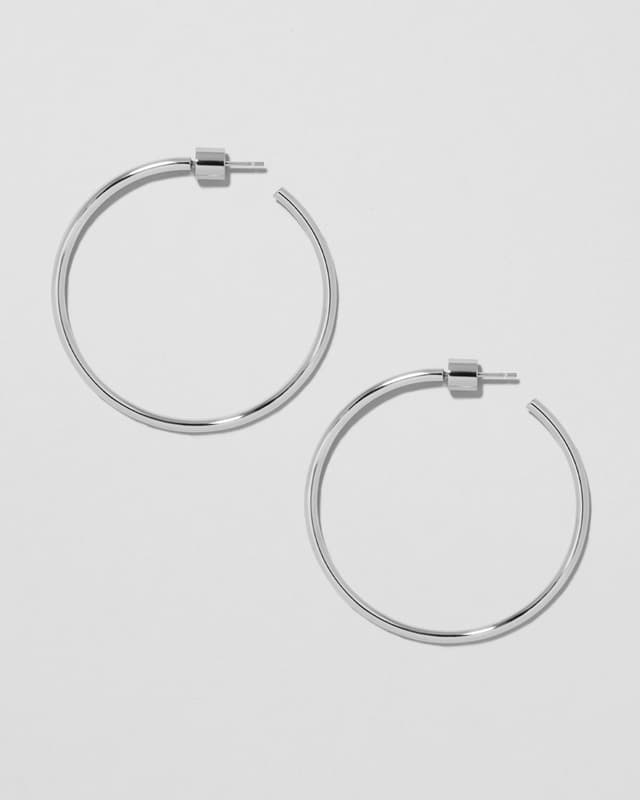 Jennifer Fisher 1.5" Thread Baby Hoops Silver