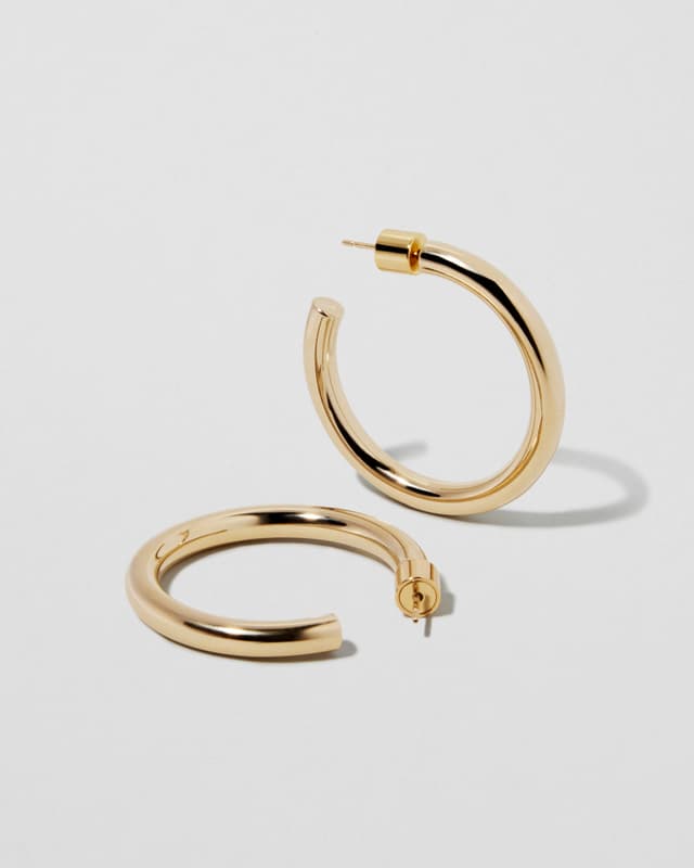jennifer fisher 1" Lilly Mini Hoops Yellow Gold