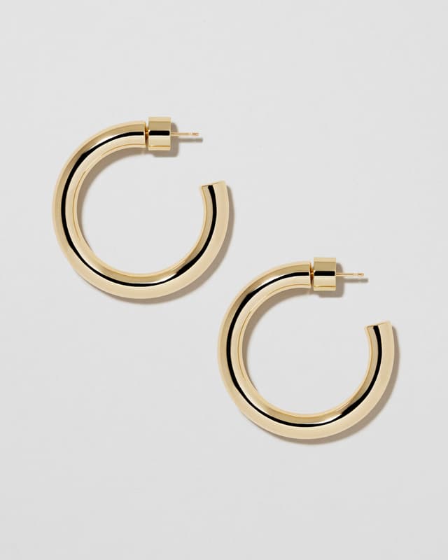 Jennifer Fisher 1" Natasha Mini Hoops Yellow Gold