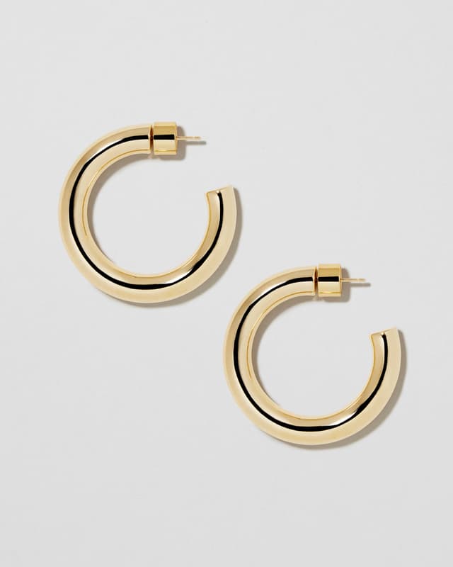 Jennifer Fisher 1" Samira Mini Hoops Yellow Gold